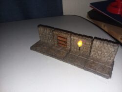 FDM printed dungeon terrain with a working LED torch, built for modular tabletop play.